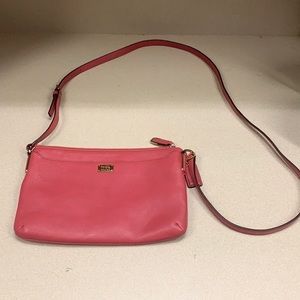 COACH Swingpack Leather Pink Crossbody Bag